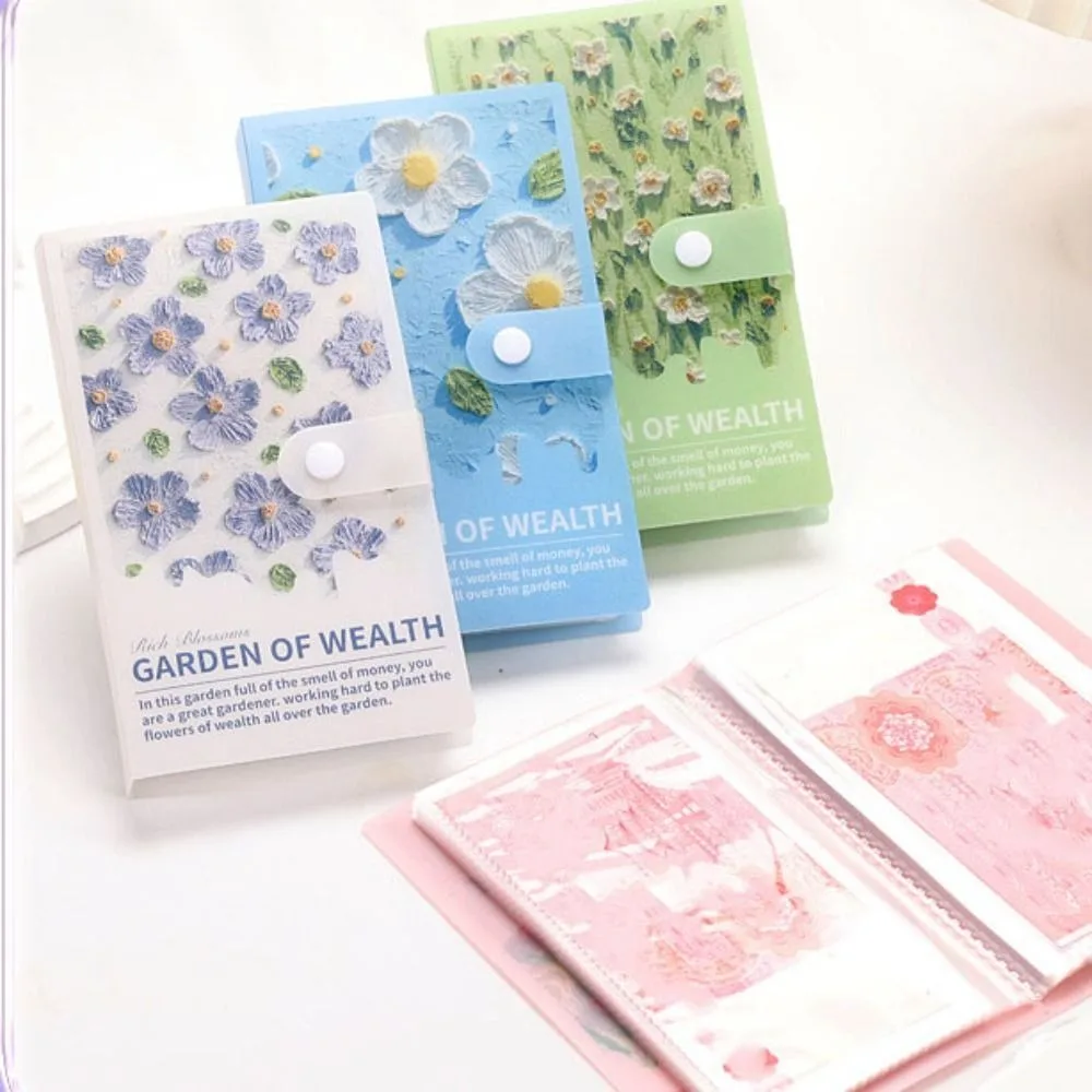 Caderno com Botão e Estampa Floral para Controle Financeiro, Resistente a Respingos de Água, para Planejamento Diário, Orçamento de Dinheiro, Livro de Registros de Poupança e Envelopes para Dinheiro