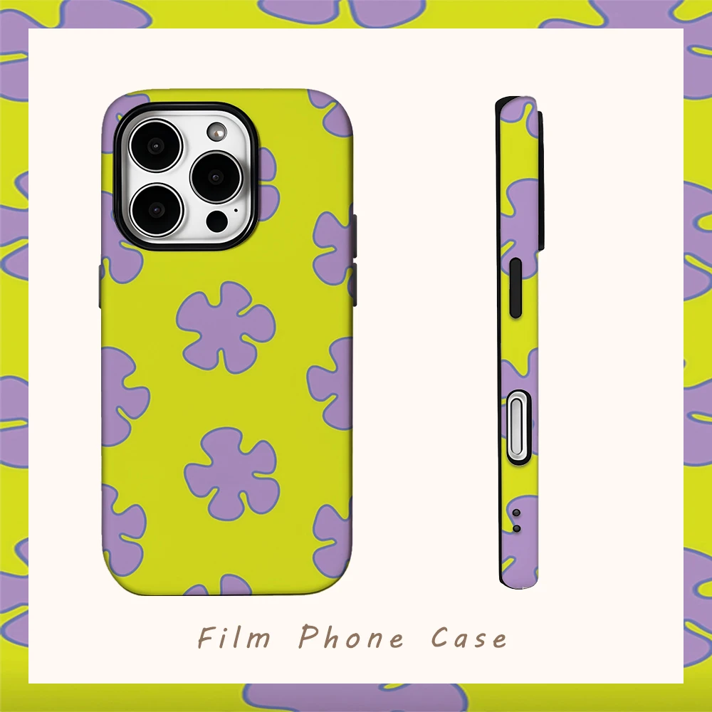 Patrick Star Flower Handyhülle für IPhone 16 15 14 13 12 11 X XS XR XSMAX 7 8 Pro Max Plus Doppelschichtige Rückseite