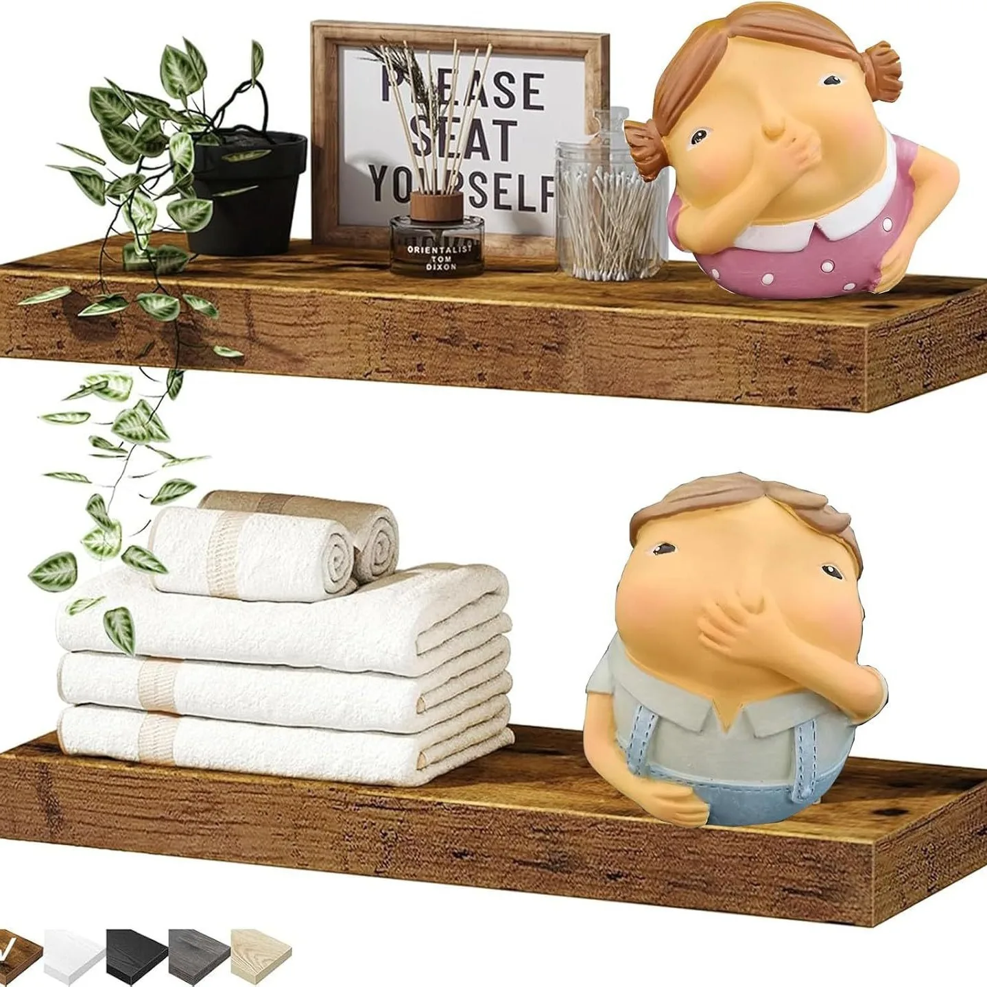 

Bathroom Resin Statues with Boys and Girls Holding Noses Cute and Funny Decorative Bathroom Art Home Decor