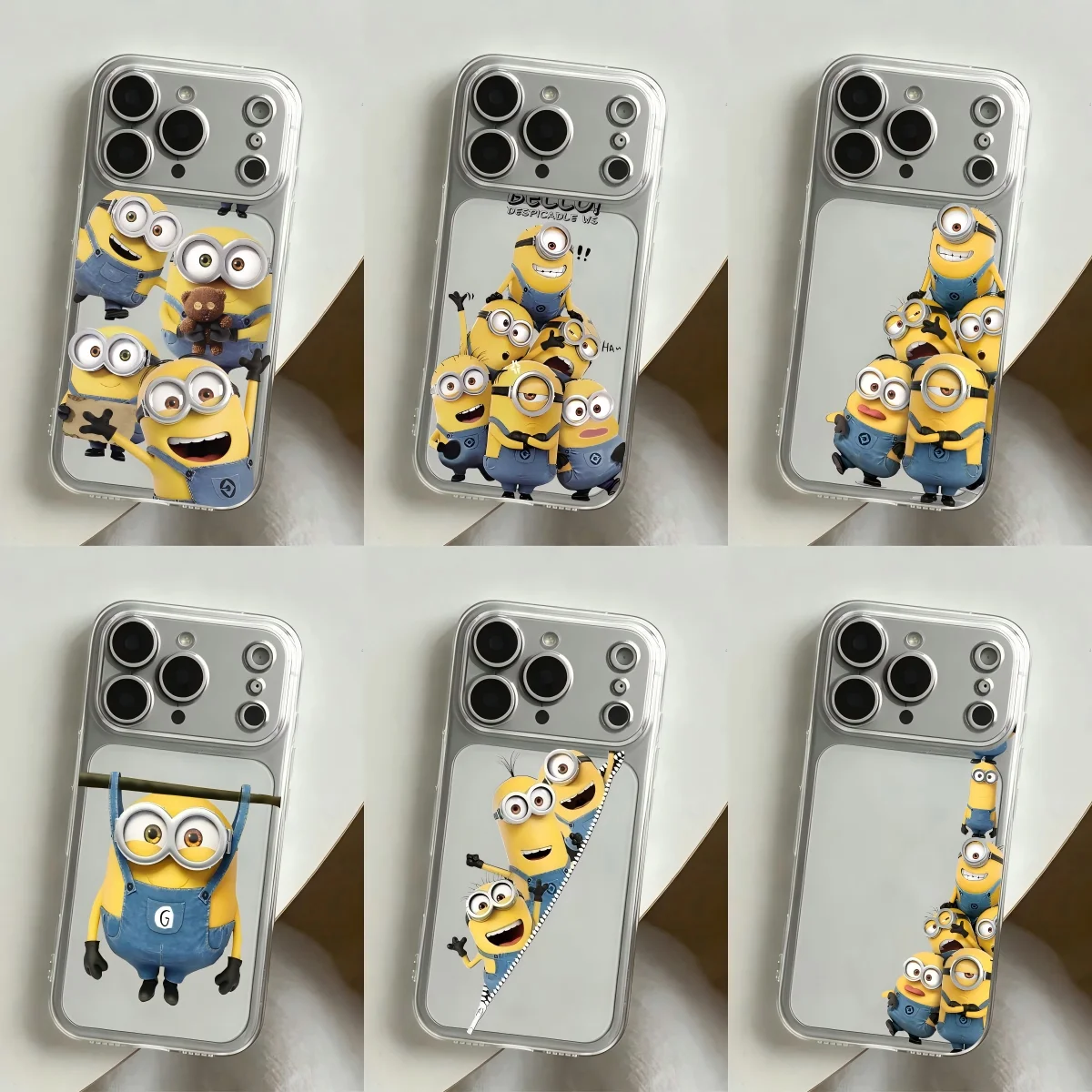 Anime-m-M-Minions Handyhülle für iPhone 18 17e 17 16e 16 15 14 13 12 11 Mini Air Pro Max X XR XSMax Plus Transparente Rückabdeckung