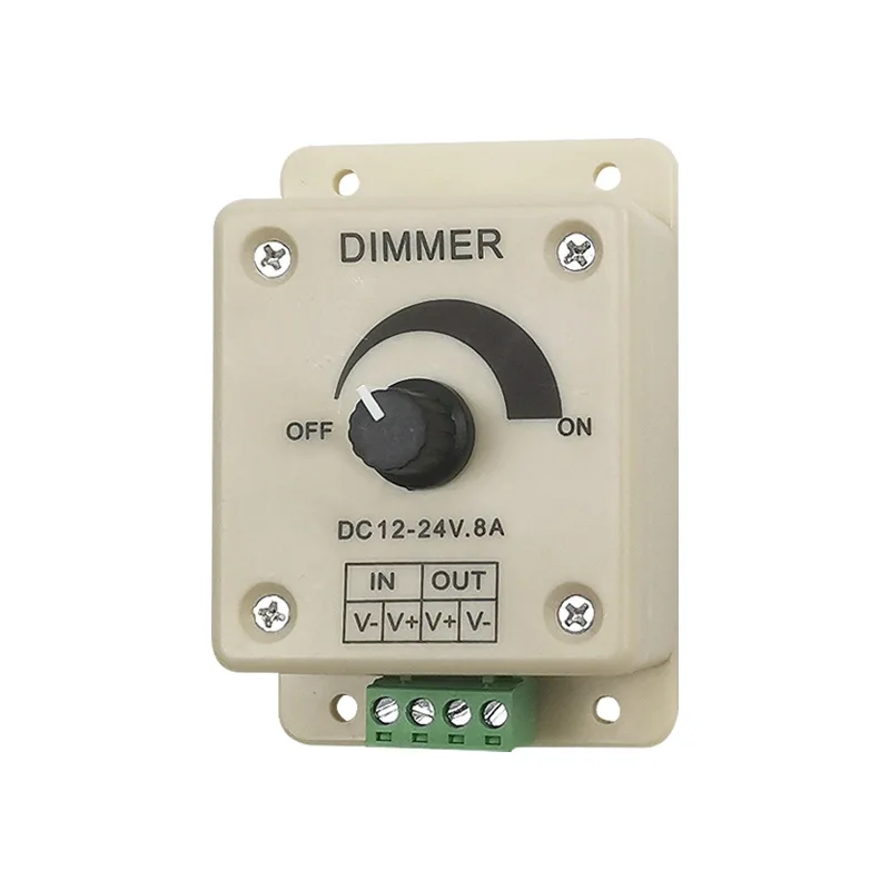 LED Dimmer Switch DC 12V 24V 8A ความสว่างปรับ Controller สําหรับรถ RV เดี่ยวสี LED Strip Light LED Dimming