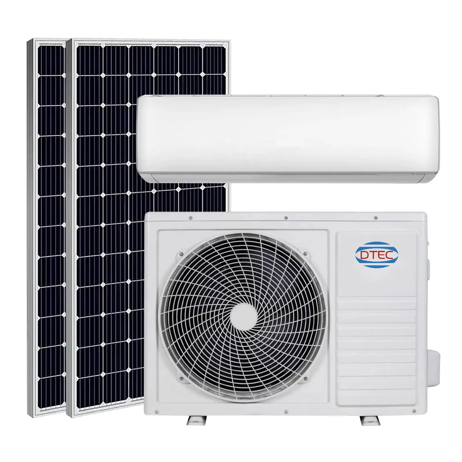 24000 Btu Plug-n-Cool Hybrid Solar Mini-Split Heat Pump US AC/DC Cell Air Conditioner Car Household Use Do-It-Yourself Install