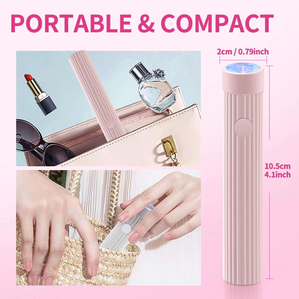 LULAA Mini UV Nail Lamp Gel Nails Handheld UV Light for Nails Dryer for Curing Gel Polish Nail Glue Flashlight for Home DIY