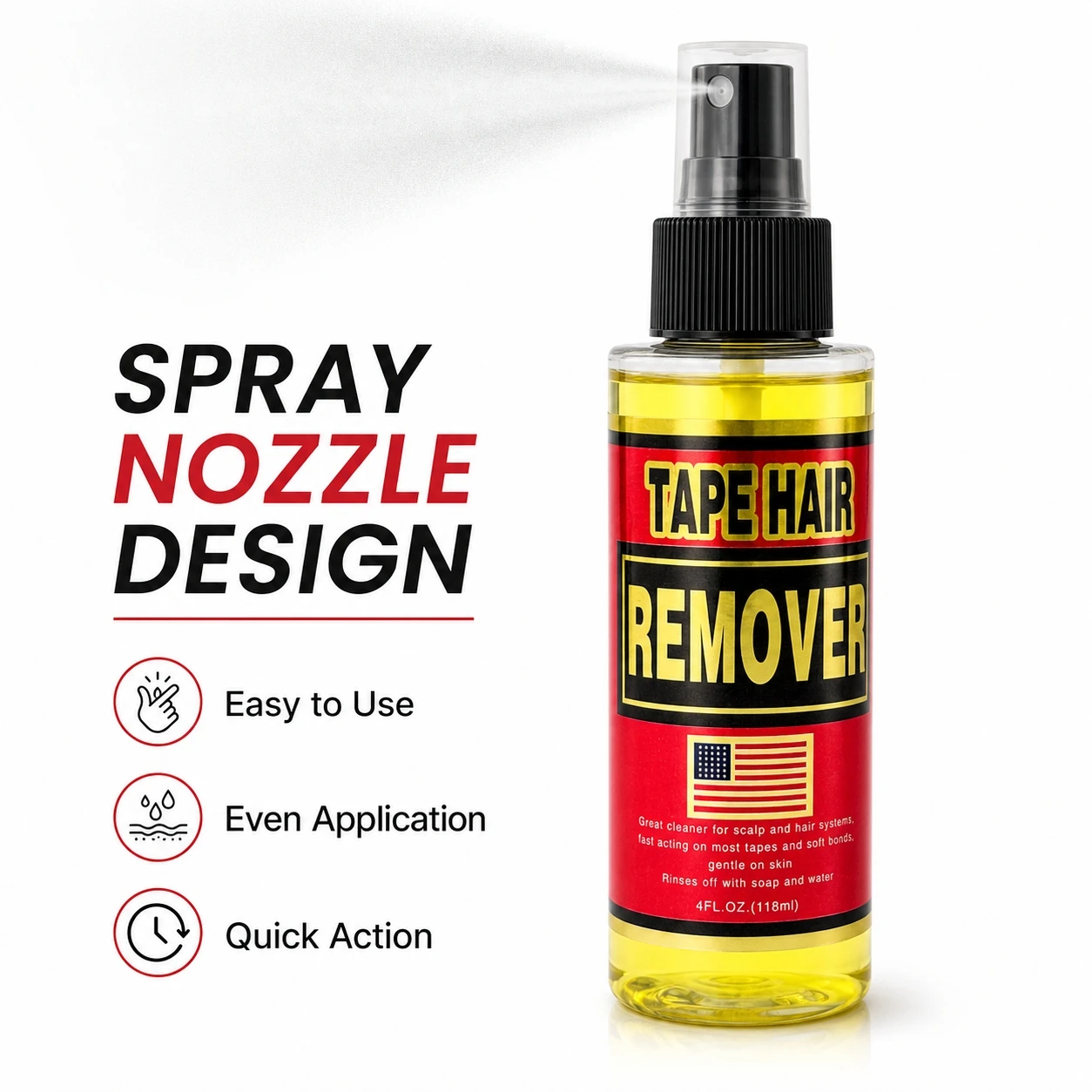 Tape in Extension Remover 118ML,4Oz Wig Glue Remover Adhesive Fast Acting,Removes Hair Glue,Wig Tape,Double Sided Extension Tape