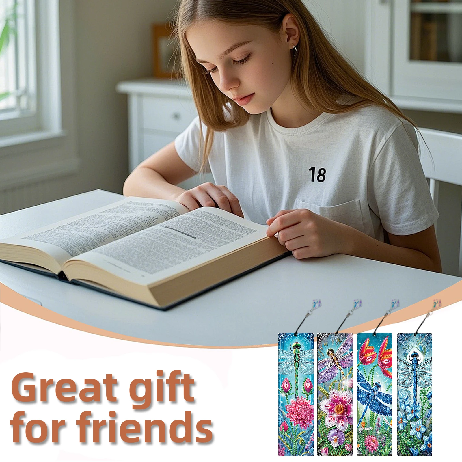 Resin Art Bookmark - 4 قطع من علامات الكتب المزينة