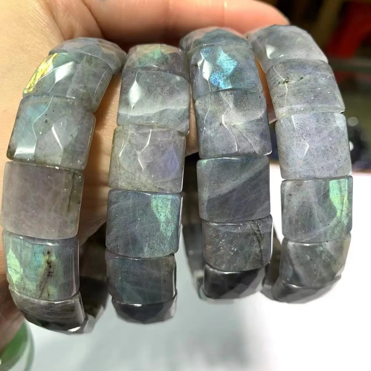 New Labradorite Stone Bracelet Natural Gemstone Jewelry Charms Bangle for Woman for Man for Gift Wholesale