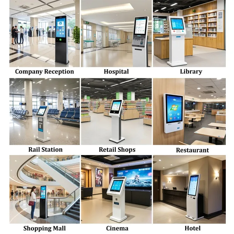 21.5 Inch Interactive Self Service Payment Kiosk Touch Screen Kiosk Automatic Self Ordering Machine for Restaurant