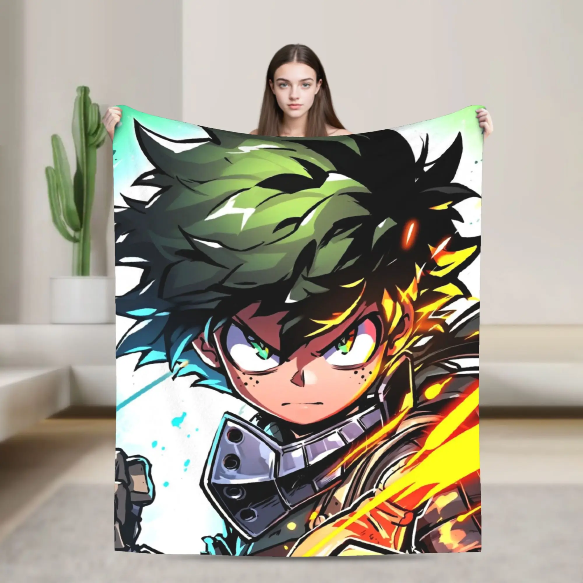 

Флисовое одеяло My Hero Academia, одеяло в стиле аниме для домашнего офиса, легкое тонкое одеяло,