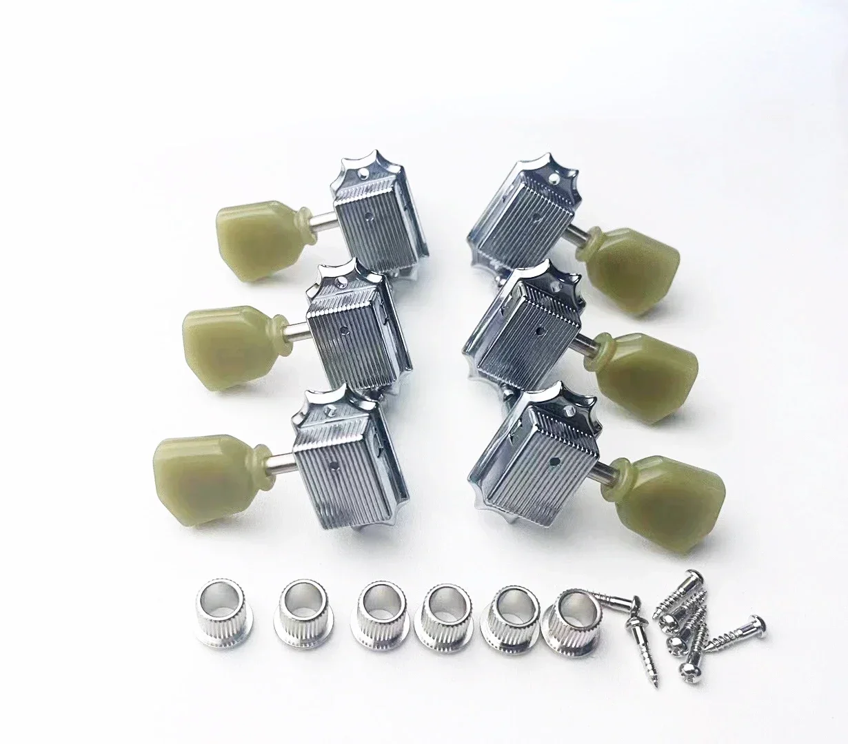 Vintage Deluxe Locking Electric Guitar Machine Heads Tuners 1 Set 3R3L Upgrade Gear for Musicians