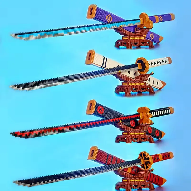 Animes Toys Samurai Sword Micro Connection Building Block Anime Yamato Nichirin Knifes Bricks Model Collect ornaments Adult Gift
