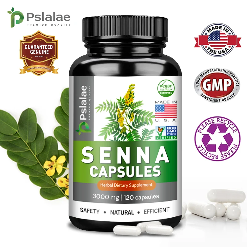 

Organic Senna Capsules - Intestinal Cleansing and Detoxification, Dietary Supplement, Digestive Health