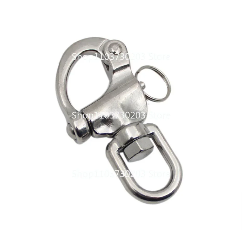 2PCS 316 Stainless Steel Swivel Shackle Quick Release Boat Anchor Chain Eye Shackle Swivel Snap Hook for Marine Architectural