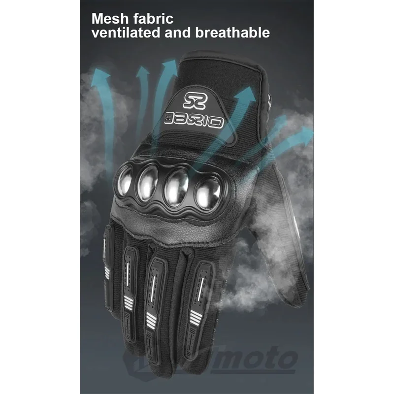 قفازات صيفية للدراجات النارية MX مع مفاصل فولاذية صلبة وشاشة تعمل باللمس ونخيل مضاد للانزلاق - قفازات موتوكروس واقية قابلة للتنفس