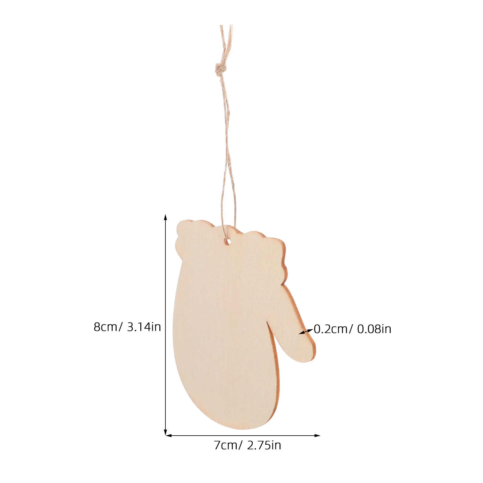 100Sets Christmas Gloves Wooden Cutouts Unfinished Blank DIY Wood Ornaments Xmas Tree Party Decorations DIY Xmas Tree Ornaments