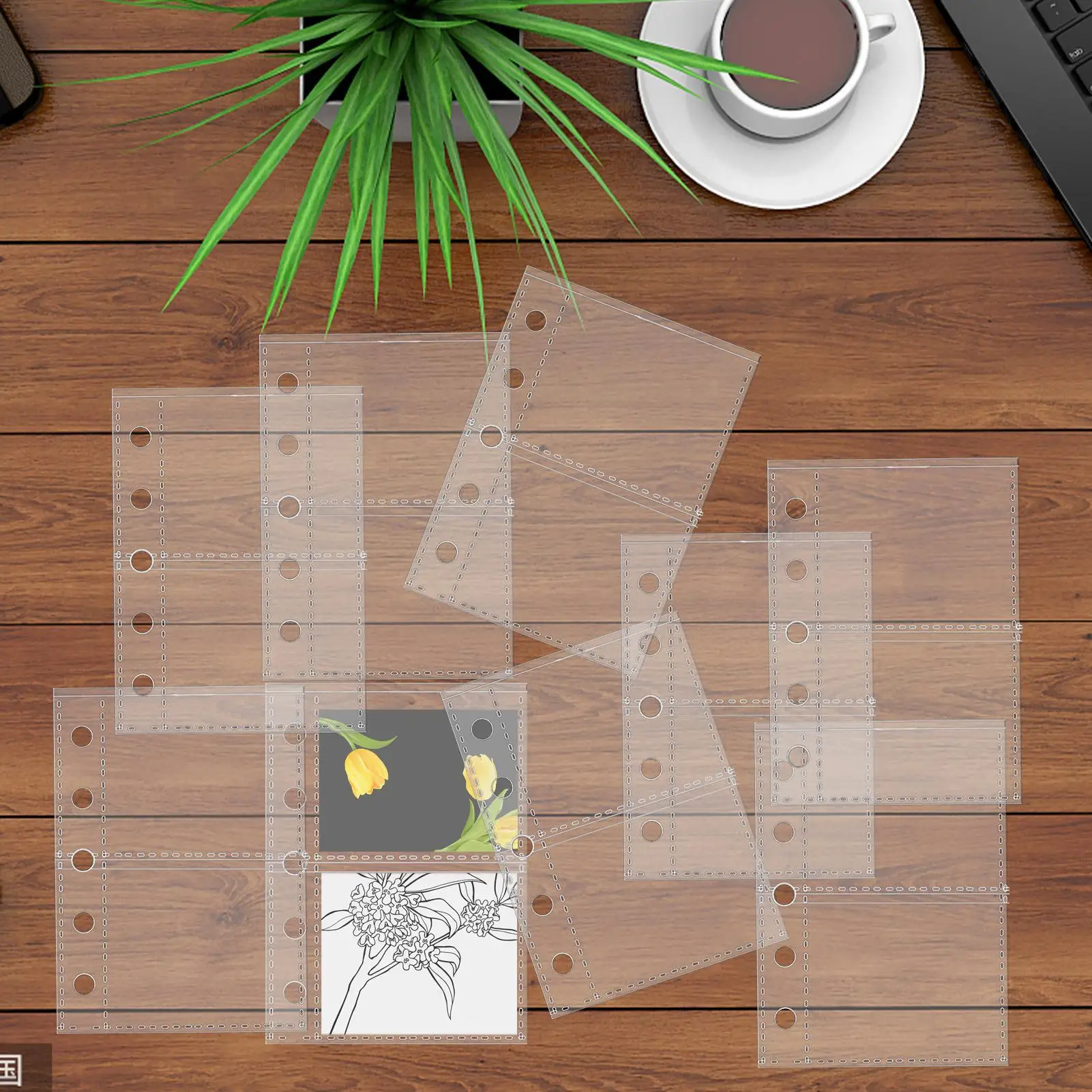 واقيات الصفحات 10 قطع A7 6 حلقات أغطية مستندات شفافة أغطية مستندات شفافة لمشروع الموظفين الإداريين المكتبيين