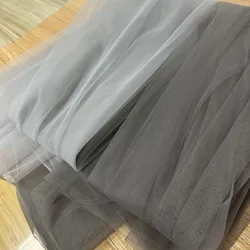 Grey Silver Soft Tulle Fabric Wedding Home Decoration Curtain Drape Tutu Skirt Mesh Layout Chair Back Yarn Net Veil DIY Material