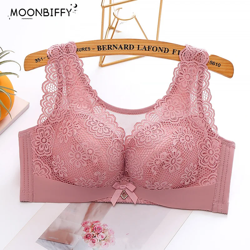 Large Lace Bra Women\'s Thin Comfortable Gathering Sports Bra Women\'s Clothes Hollow Breathable Comfortable Lingerie