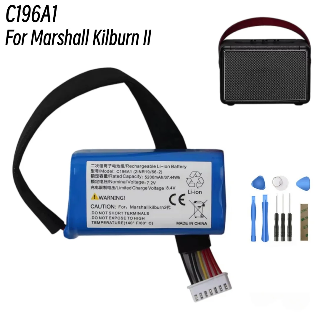 C196A1 Replacement Battery 7.2V 5200mAh Li-ion Battery Pack For Marshall Kilburn II 2nd Gen Portable Outdoor Bluetooth Speaker