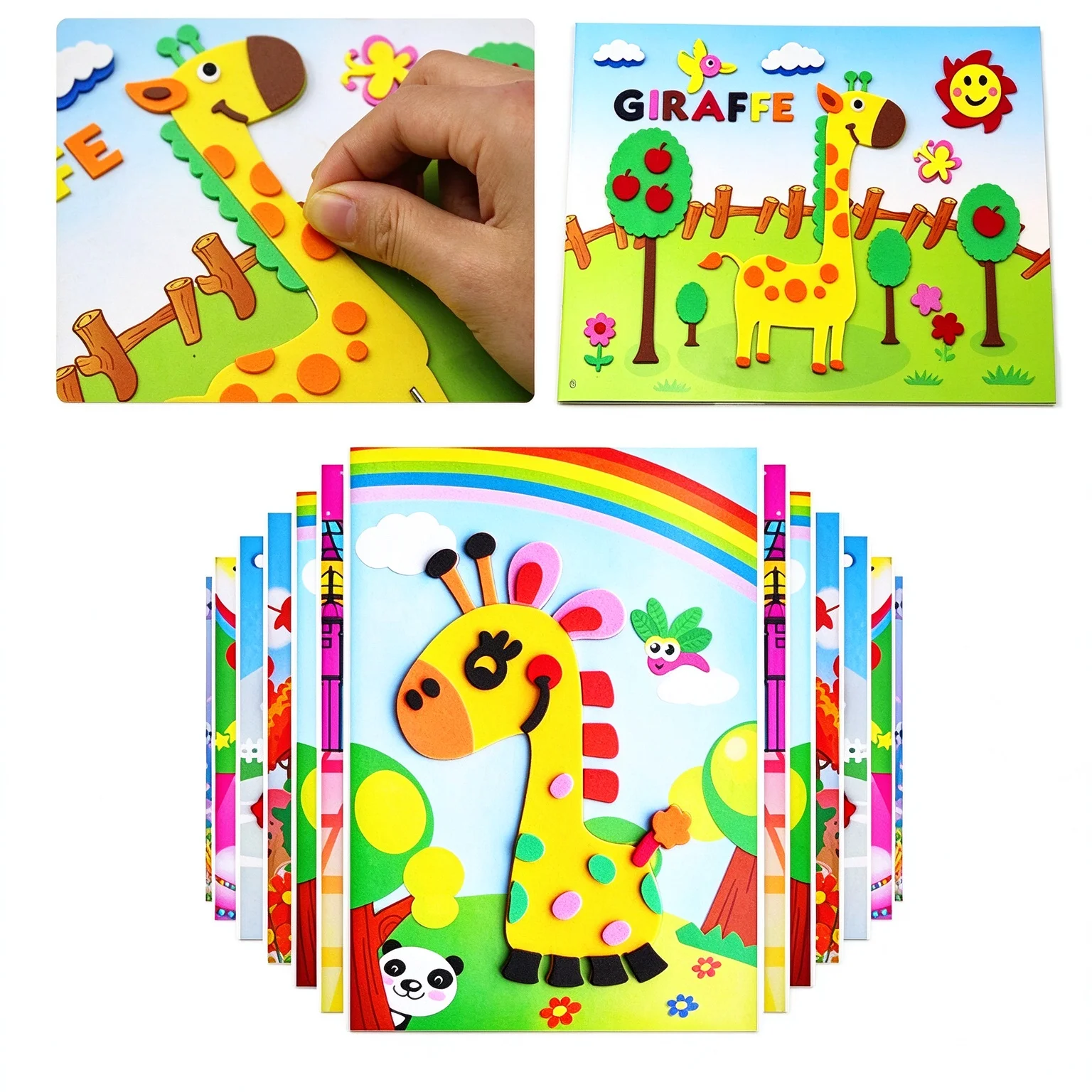 10/20pcs/lot 3D EVA Foam Sticker DIY Cartoon Animal Puzzle for gift Multi-patterns Styles Toys for Gift