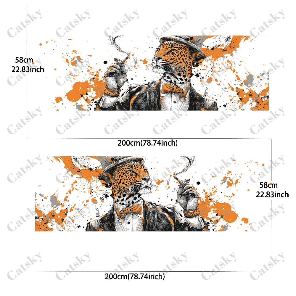 Smoking Gentleman Suit Leopard Sticker, Durable, Fade-Resistant, Easy to Install and Remove - Enhance Your Vehicle's Aesthetic w