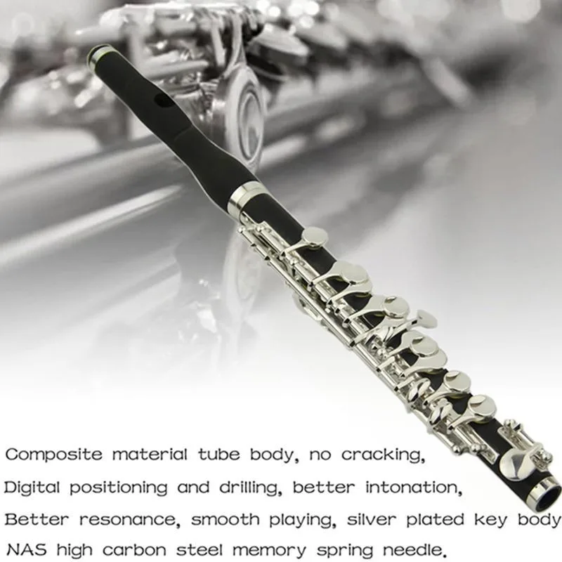 C Key Piccolo Split-type Closed Hole Piccolos Band Performance 16 Holes Piccolo Adults Children Beginners Playing Piccolos