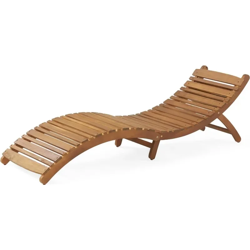 

Lahaina Wood Outdoor Chaise Lounge, Natural Yellow