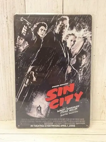 Sin City Poster Tin Sign 2005 Robert Rodriguez Movie Bruce Willis-Aluminum-tin sign