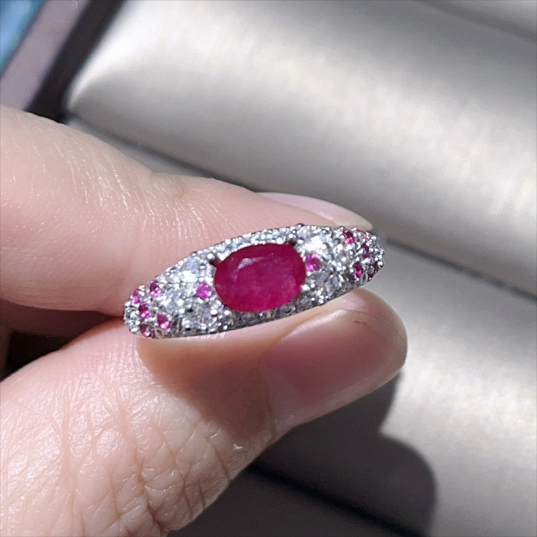 Natural Ruby Ring with Free Jewelry Certificate 5x7mm Genuine Ruby 925 Silver Ring Gift for Women