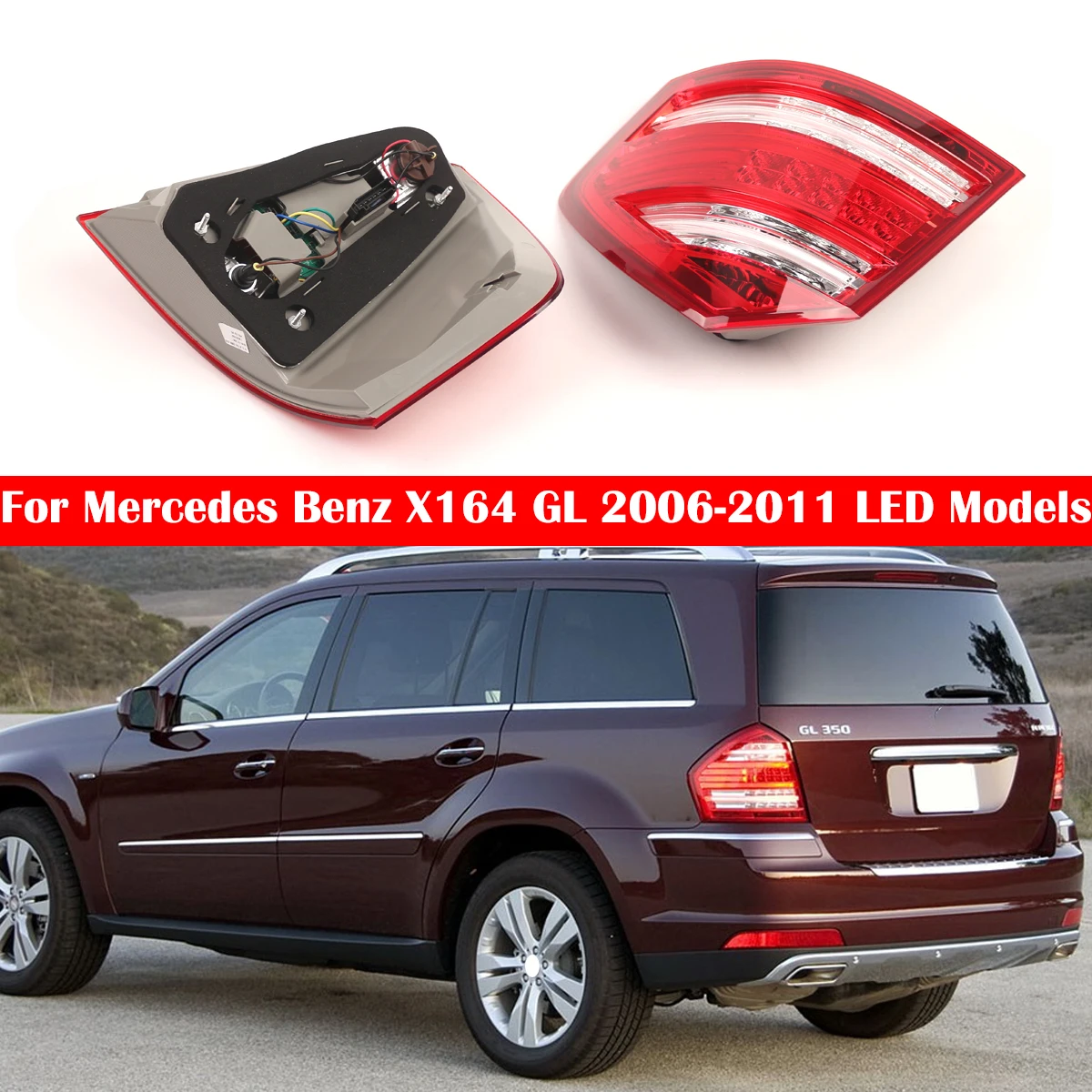 

Left /Right Rear Tail Light Brake Tail For Mercedes BenzX164 GLC300 GL350 GL450 GL550 2009-2011 Eu Version1648203564 1648203664