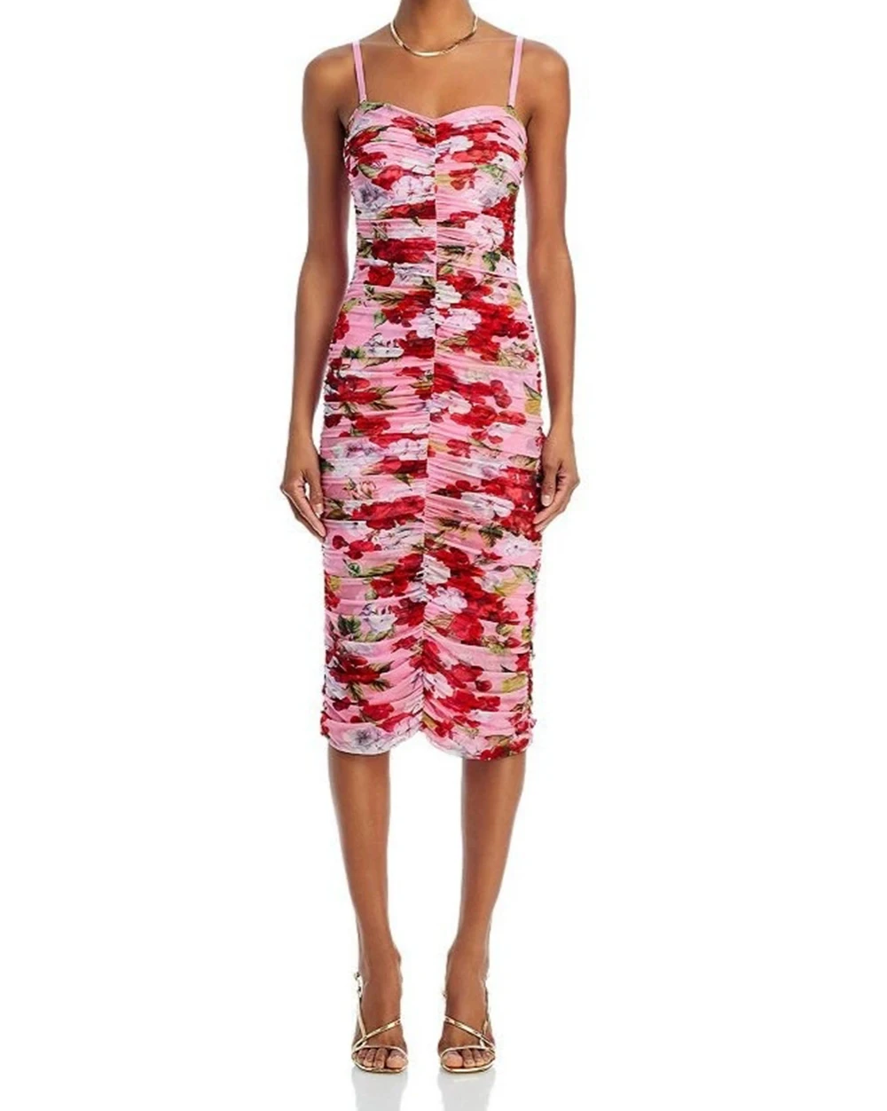 

Red French three-dimensional flower dress foreign trade party hip skirt short European and American dress-GZXX1420