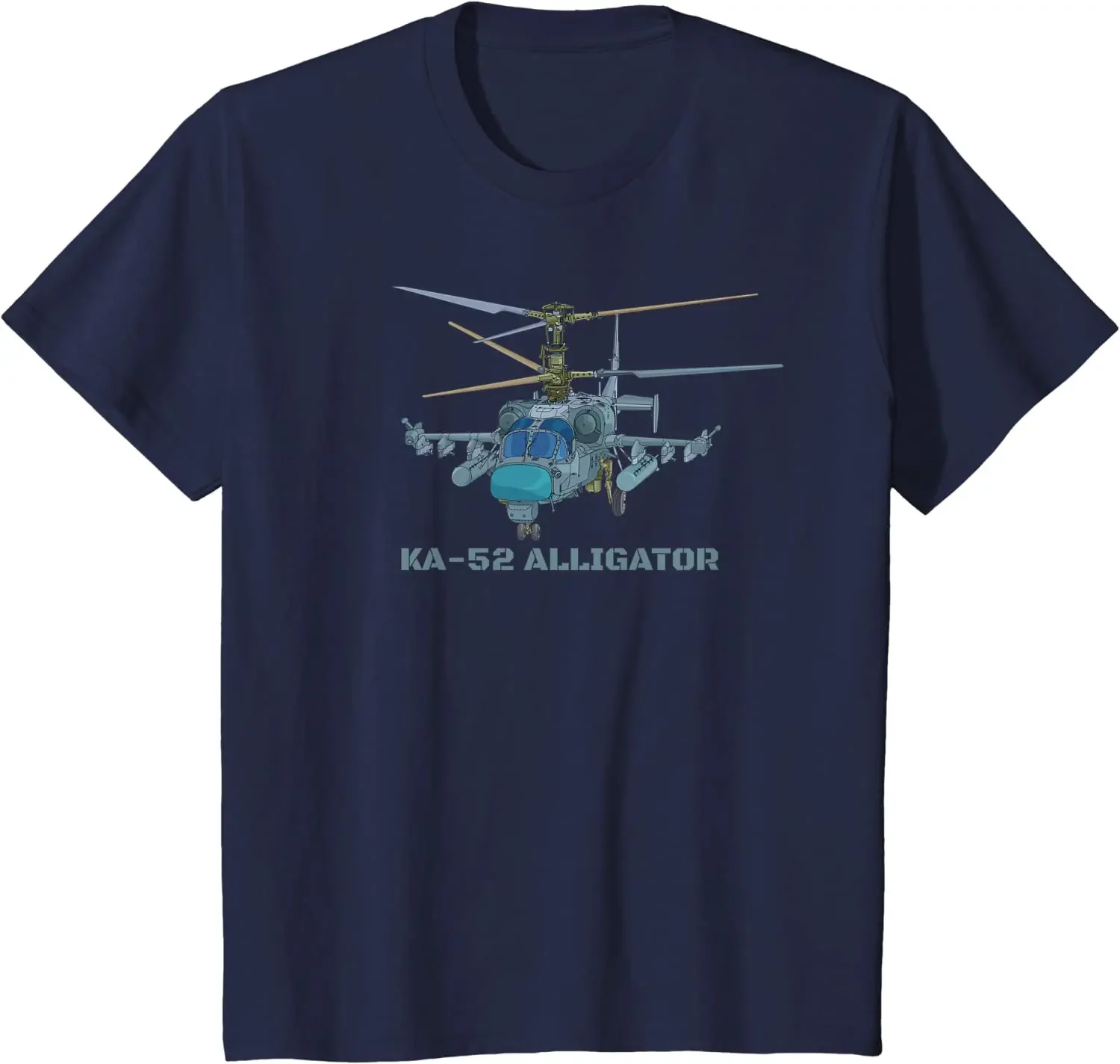 Ka-52 Alligator Russian Attack Helicopter Diagram T-Shirt 100% Cotton O-Neck Short Sleeve Summer Casual Mens T-shirt Streetwear