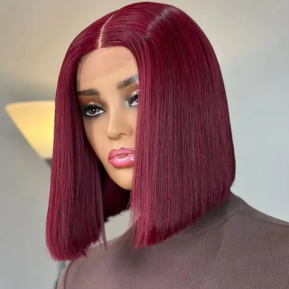 glueless-drawstring-highlight-bone-straight-short-bob-wig-human-hair-300-density-99j-burgundy-bob-wigs-2x6-hd-lace-wig-closure