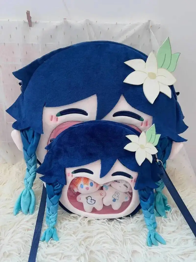 

Игра Косплей Venti Barbatos Прозрачный Студентский рюкзак на молнии с героями мультфильмов Сумки-мессенджеры Сумка на плечо