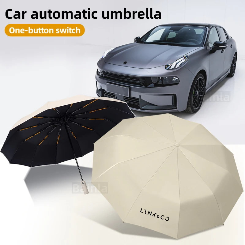 Customize Logo automatic folding car umbrella, Blocks UV rays, For LYNK&CO 01 02 03 03+ 05 06 07 08 09 01 PHEV car accessories