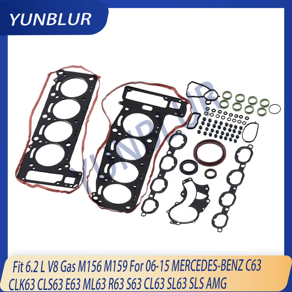 Engine Full Gasket Set Fit 6.2 L V8 Gas M156 M159 For 06-15 MERCEDES-BENZ C63 CLK63 CLS63 E63 ML63 R63 S63 CL63 SL63 SLS AMG