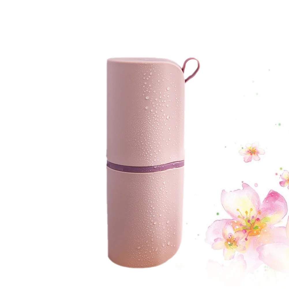 

Portable Travel Toothbrush Case Pink Storage Box for Toothpaste Cosmetics Hiking Camping Small Lightweight Toothbrush Case