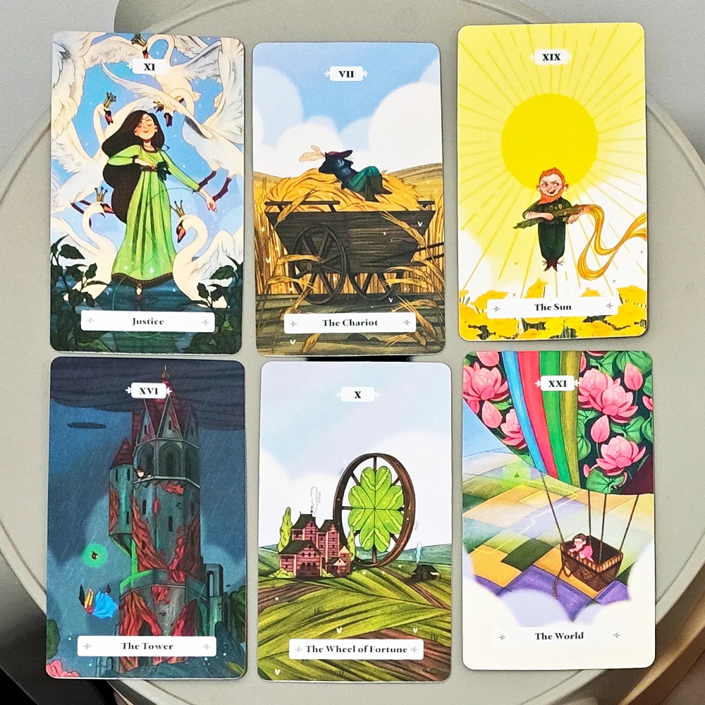 10,3*6 cm großes Woodland Fairy Tale Tarot-Deck: Magie, Folklore & Pflanzen – 78-kartiges illustriertes Tarot, fantasievolle Storybook-Kunst