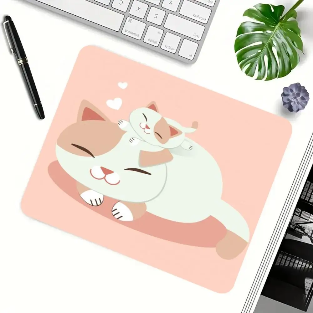 Mouse Pads Anime Large Size Warm Hugging Black And White Cat Art For Laptop Bedroom Learning Playmat Anti Slip mat
