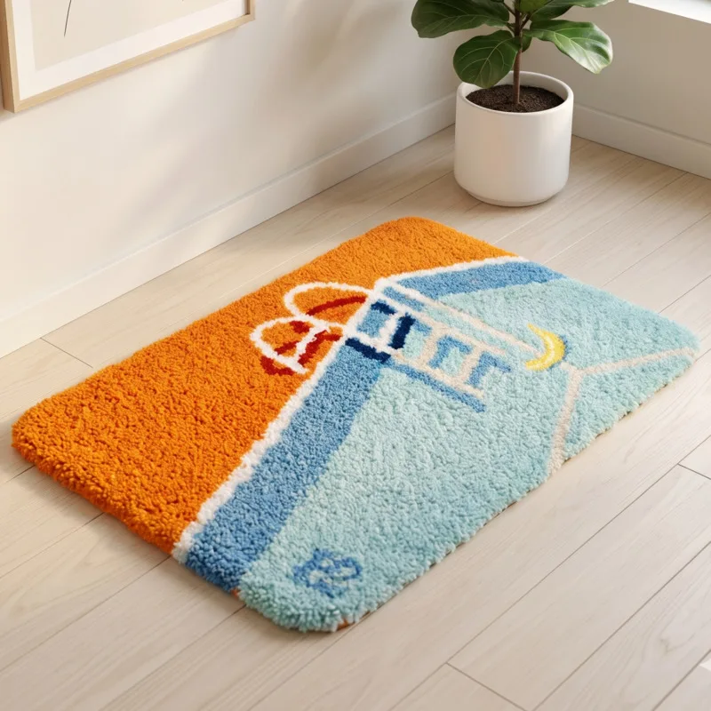 Modern Flocked Plush Door Mat Absorbent Non Slip Bath Rug For Entryway Bedroom Soft Home Decor For Adults Kids Christmas Gift