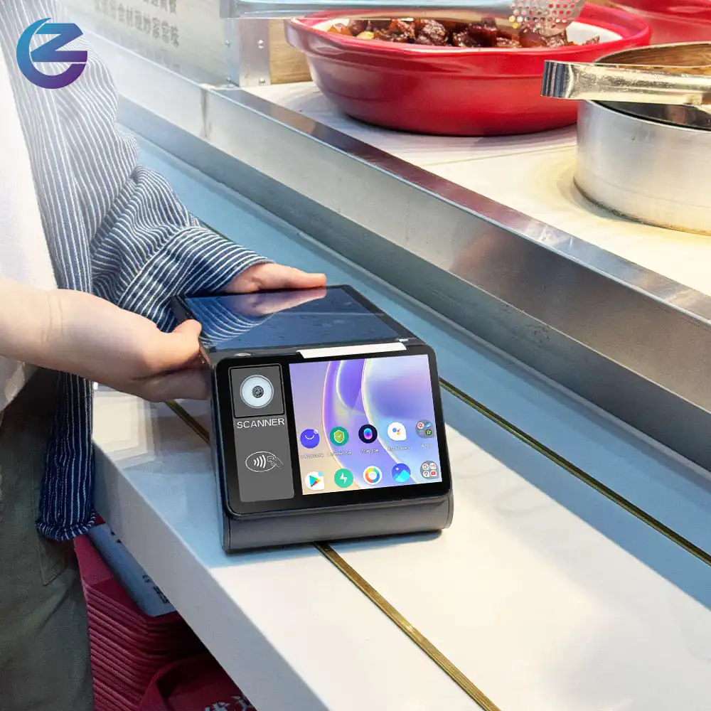 Retail Dual Display Z 108 Android POS Terminal with NFC QR Code for Grocery Store Self Checkout Cloud Billing