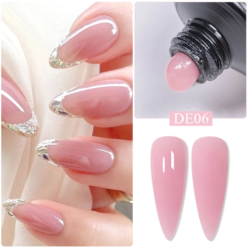 Mtssii 10ML Nail Extension Gel Semi Permanent Hard Gel Acrylic Crystal White Clear Nude Gel Nail Polish UV Construction Gel