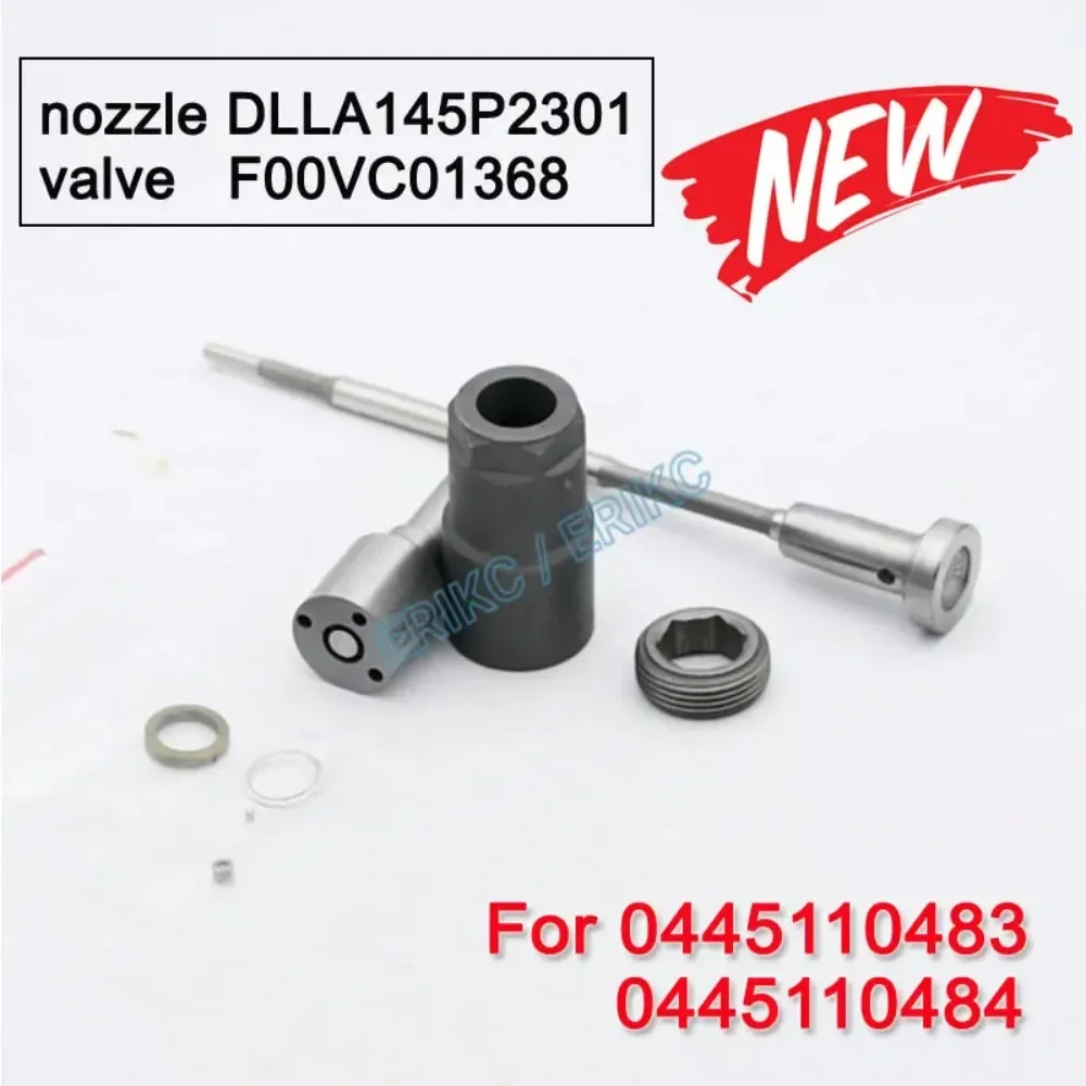 0445110483 0445110484 Diesel Injector Repair Parts Nozzle DLLA145P2301 0433172301 Valve F00VC01368 for 0445110483 0445110484