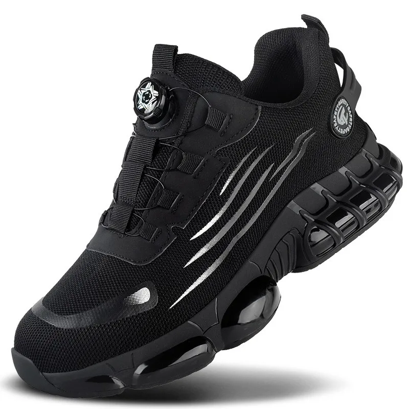 winter Men Safety Shoes Protection And Elastic Safety Boots Fashionable Casual Shoes Breathable Odor Protection Men's Work Shoes