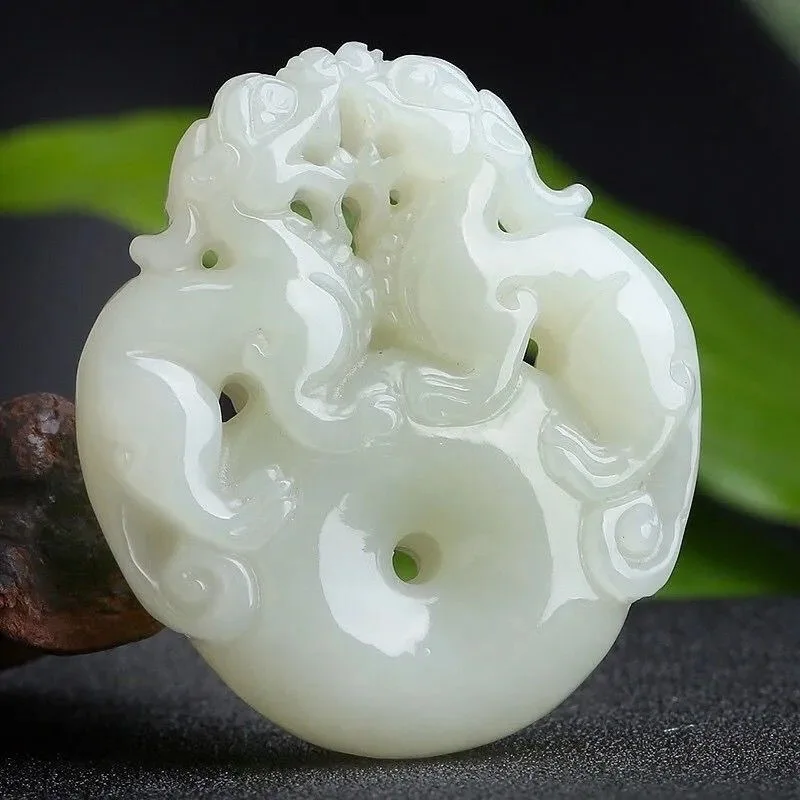 

Натуральный двусторонний нефритовый кулон-оберег Пи Сю из Синьцзяна и Внутренней Монголии для мужчин и женщин