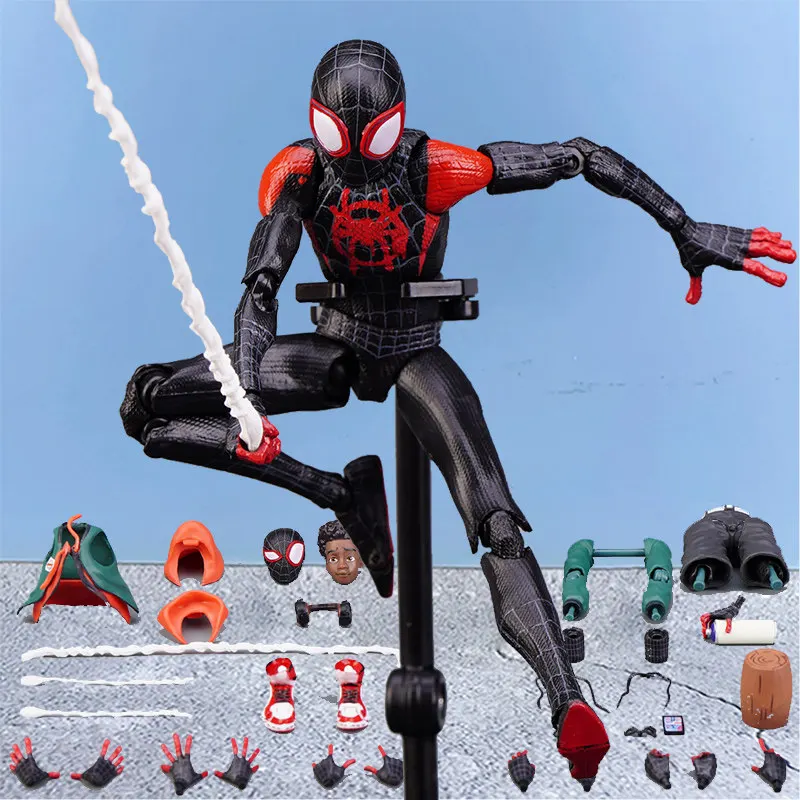 

Sentinel Miles Morales Spider-Man Action Figure Across The Spider-Verse Articulated Toy With Accessories For Kids Collectors