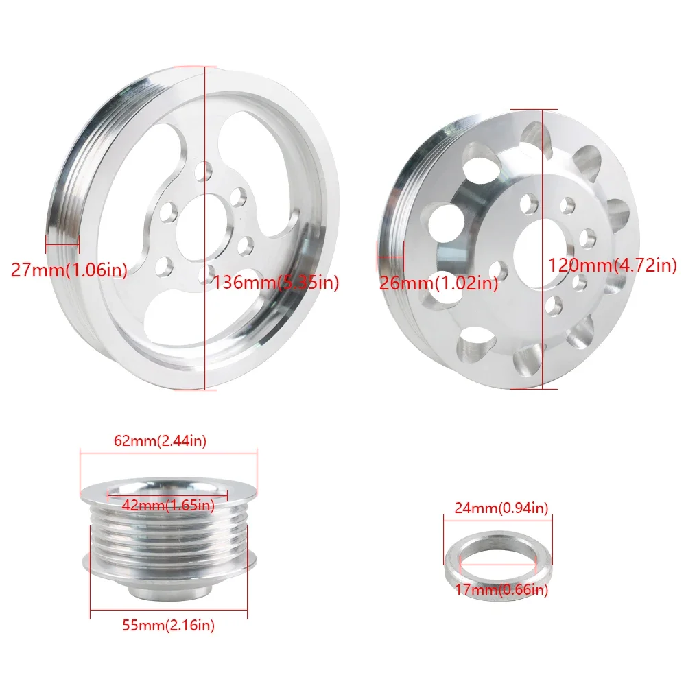 Car Wear Parts  Billet Aluminum Light-Weight Crankshaft Crank Pulley Fits For vw  audi TT 225 8n 1.8T