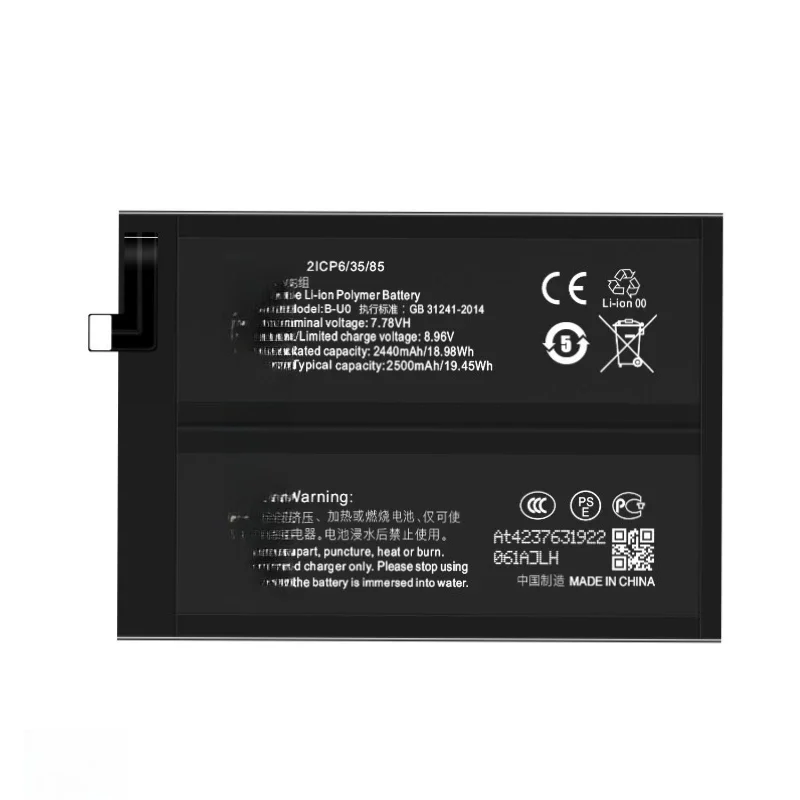 New B-U0 7.78V 5000mAh Mobile Phone Replacement Battery for Vivo X Note Xnote Repair Part Compatible Phone Batteries