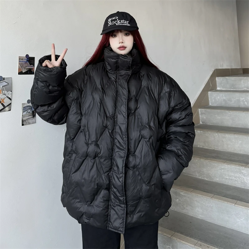 Apricot Down Jacket Women Coat Thicken Fashion American Streetwear Y2K Style Duck Down Feather Female Winter Solid Short Outwear