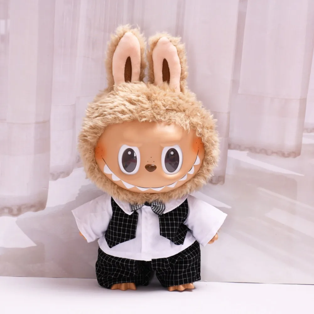 

For 38cm Labubu Clothes Outfit Sweatshirt Skirt Set DIY Gift Doll Clothes Accessories Sitting Party Changing Dress Game Toys