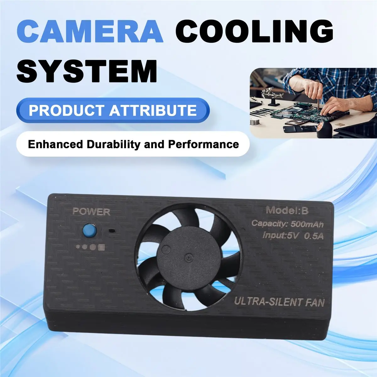 DT77 Camera Cooling System Silent Heat Sink Cooling Fan Build-in Battery for A1 A6300 A6400 RX100 NEX DSLR Live Broadcast